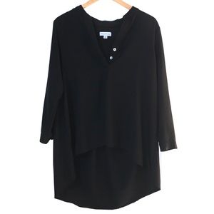 Susan Graver Black Long Sleeve Tunic / Flowy Top